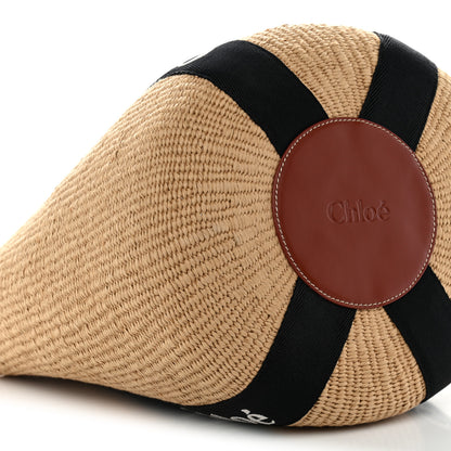 Chloe Raffia Large Woody Tote Black 7 of 8