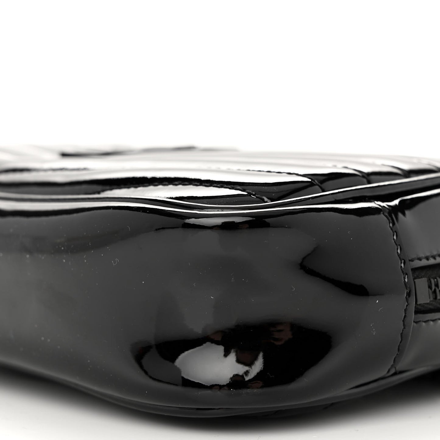 Patent Calfskin Matelasse Monogram Mini Lou Camera Bag Black