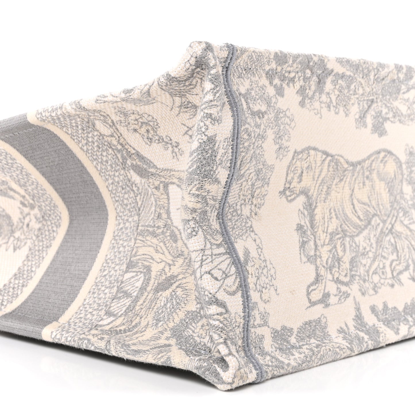 Canvas Embroidered Medium Dioriviera Toile De Jouy Book Tote Gray