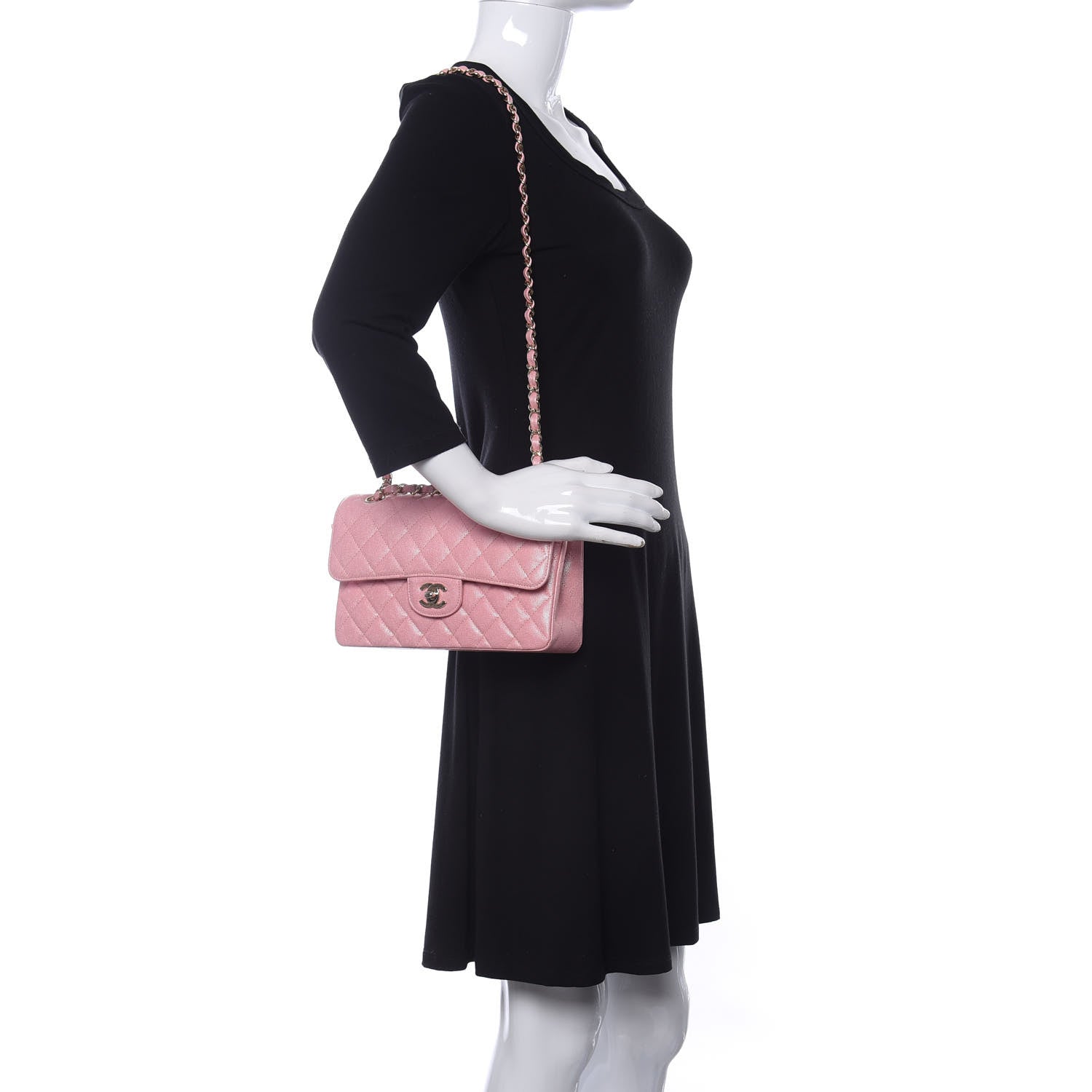 Chanel Iridescent Caviar Quilted Small Double Flap Pink 2 of 11