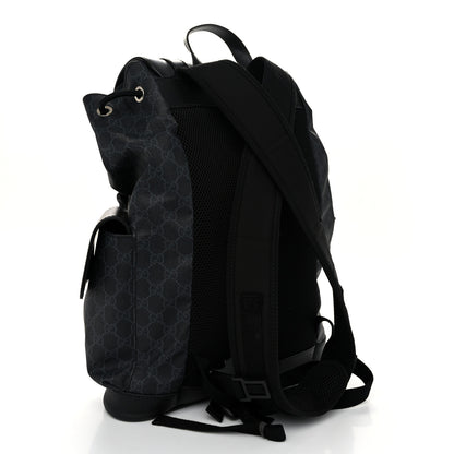 Gucci Soft GG Supreme Monogram Calfskin Web Double Buckle Backpack Black 3 of 10
