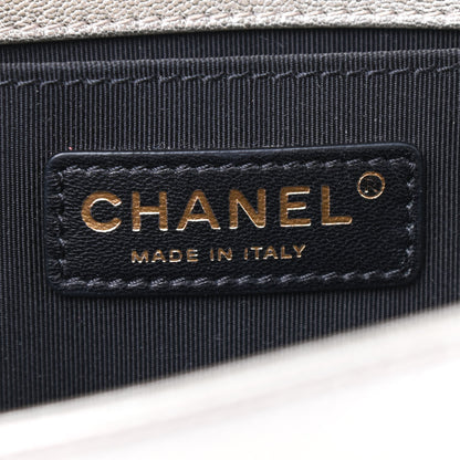 Chanel Metallic Goatskin Calfskin Boy Flap Clutch Gold Black 6 of 8