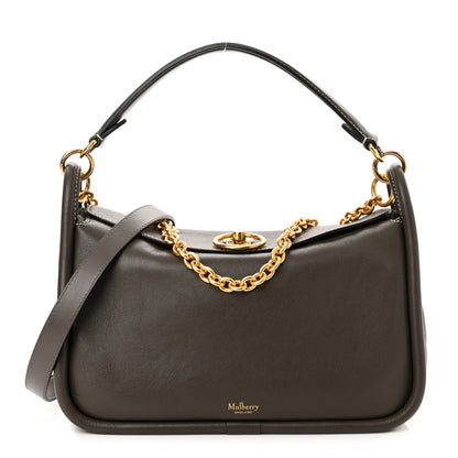 Mulberry Silky Calfskin Small Leighton Dark Grey 1 of 9