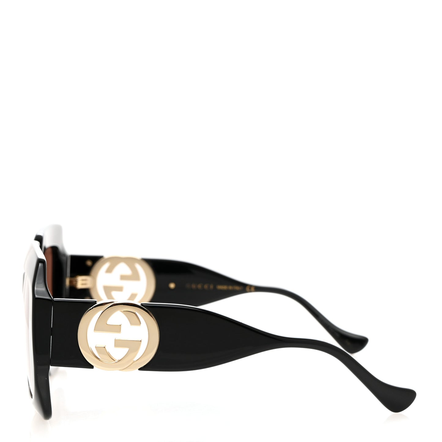 Acetate Rectangular Frame Chain Sunglasses GG1022S Black