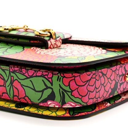 Gucci X KEN SCOTT New Shangai Calfskin Pomponica Print Horsebit 1955 Shoulder Bag Multicolor Fuxia Pompon 10 of 11