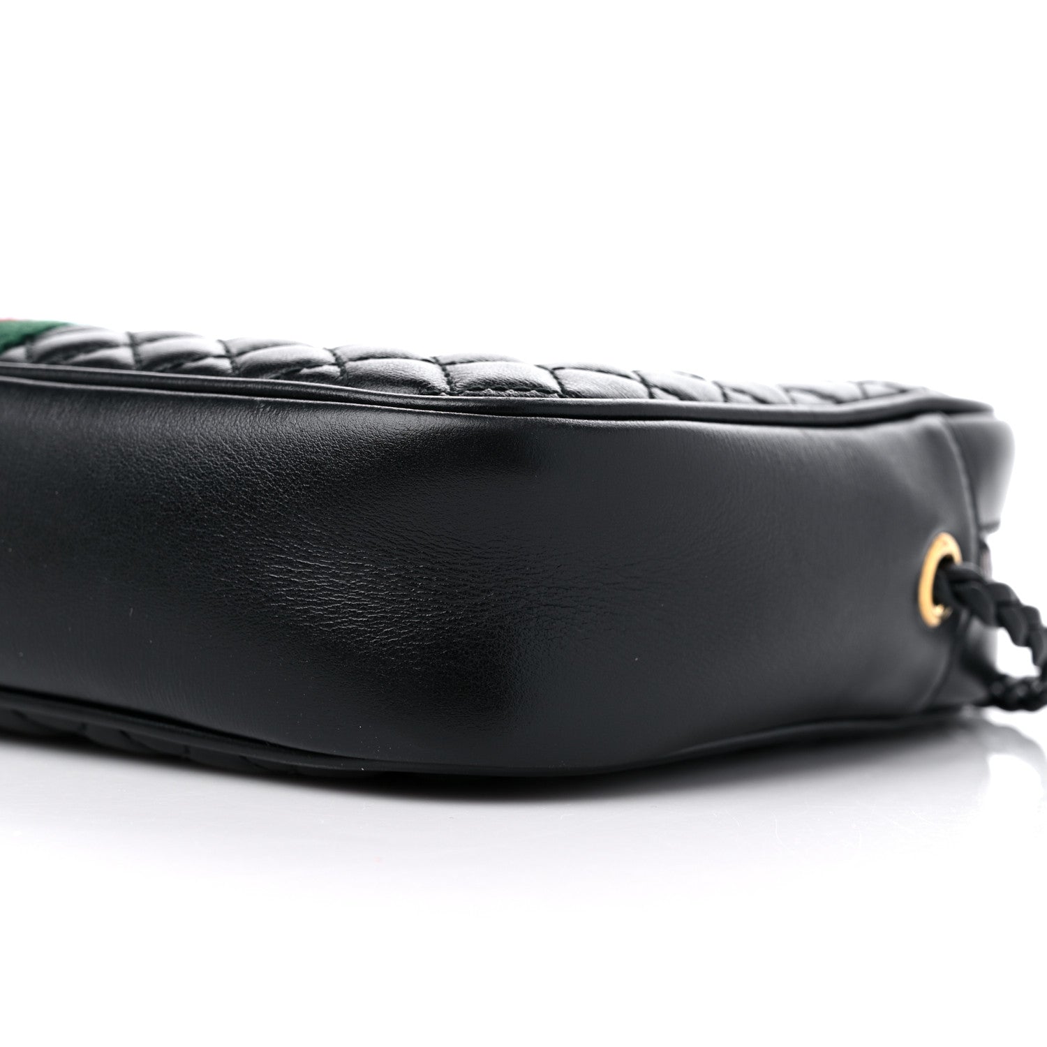 Gucci Calfskin Web Trapuntata Small GG Shoulder Bag Black 9 of 9