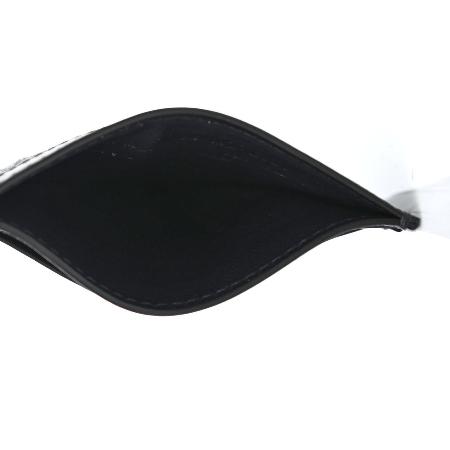 Calfskin Oblique Card Holder Blue