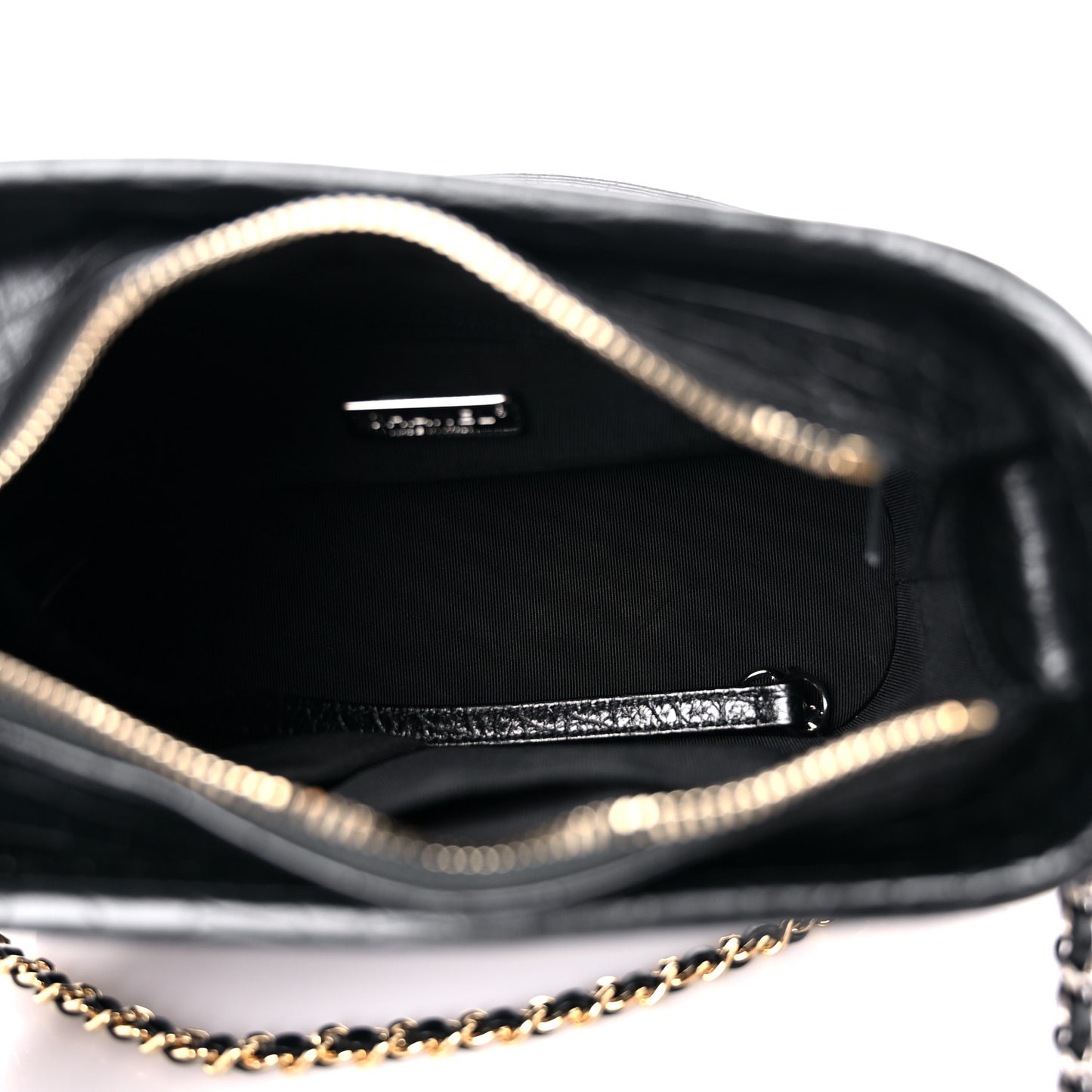 Calfskin Crocodile Embossed Small Gabrielle Cocodile Hobo Black