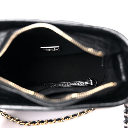 Chanel Calfskin Crocodile Embossed Small Gabrielle Cocodile Hobo Black 5 of 10
