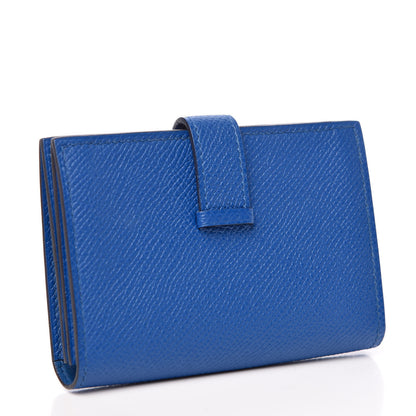 Hermes Epsom Bearn Card Holder Wallet Bleu Zellige 3 of 7