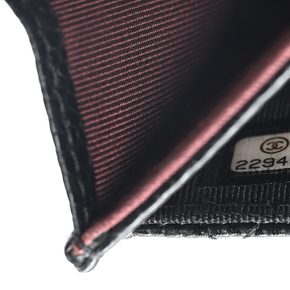 Caviar Quilted Flap Card Holder Black