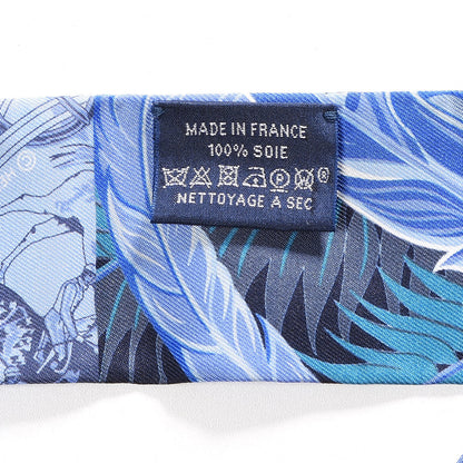 Hermes Silk Cheval Phoenix Twilly Marine Ciel Cobalt 3 of 6