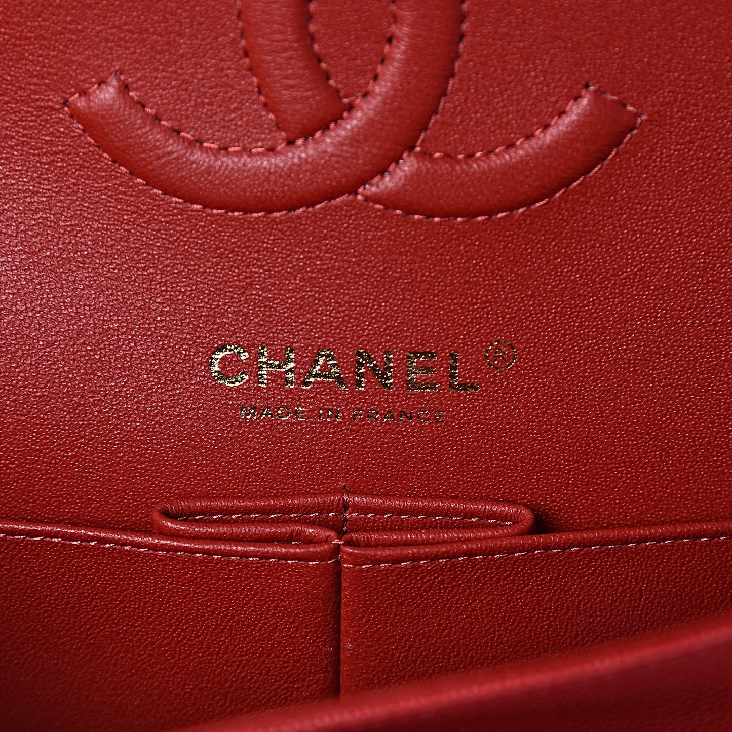 Caviar Quilted Medium Double Flap Red