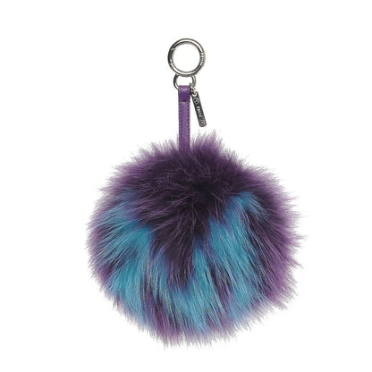 Fendi Fox Fur Shiny Nappa Bi-Color M ABCharm Bag Charm Viola Lago Viola Plus 1 of 3