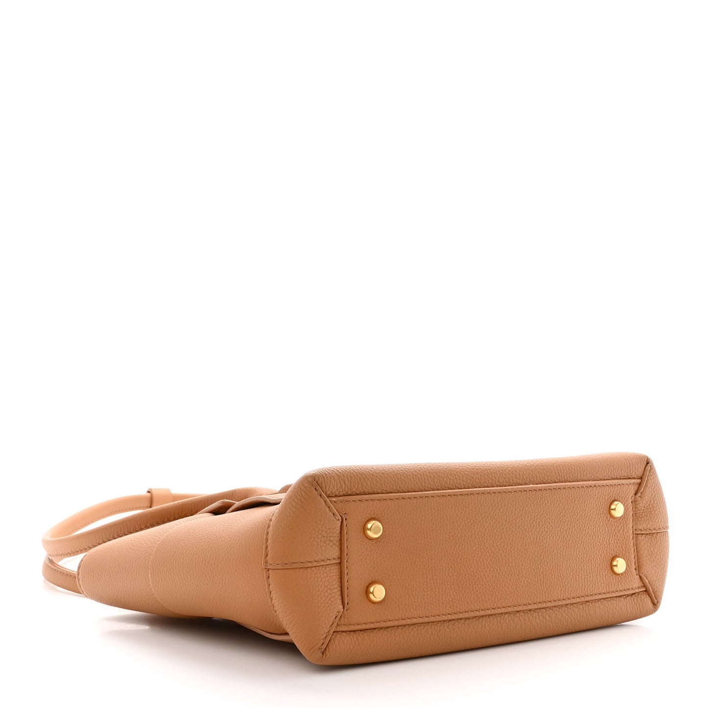 Grained Calfskin Maxi Intrecciato Small Arco Caramel