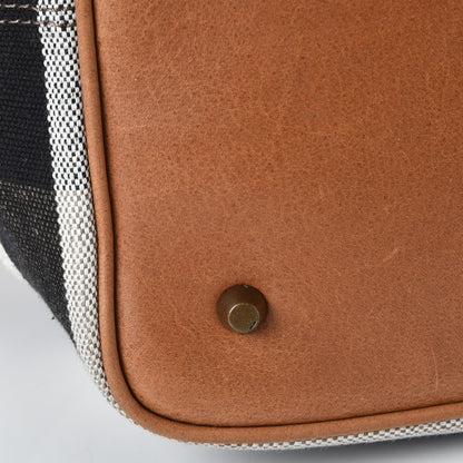 Burberry Canvas Mega Check Medium Ashby Hobo Saddle Brown 13 of 16