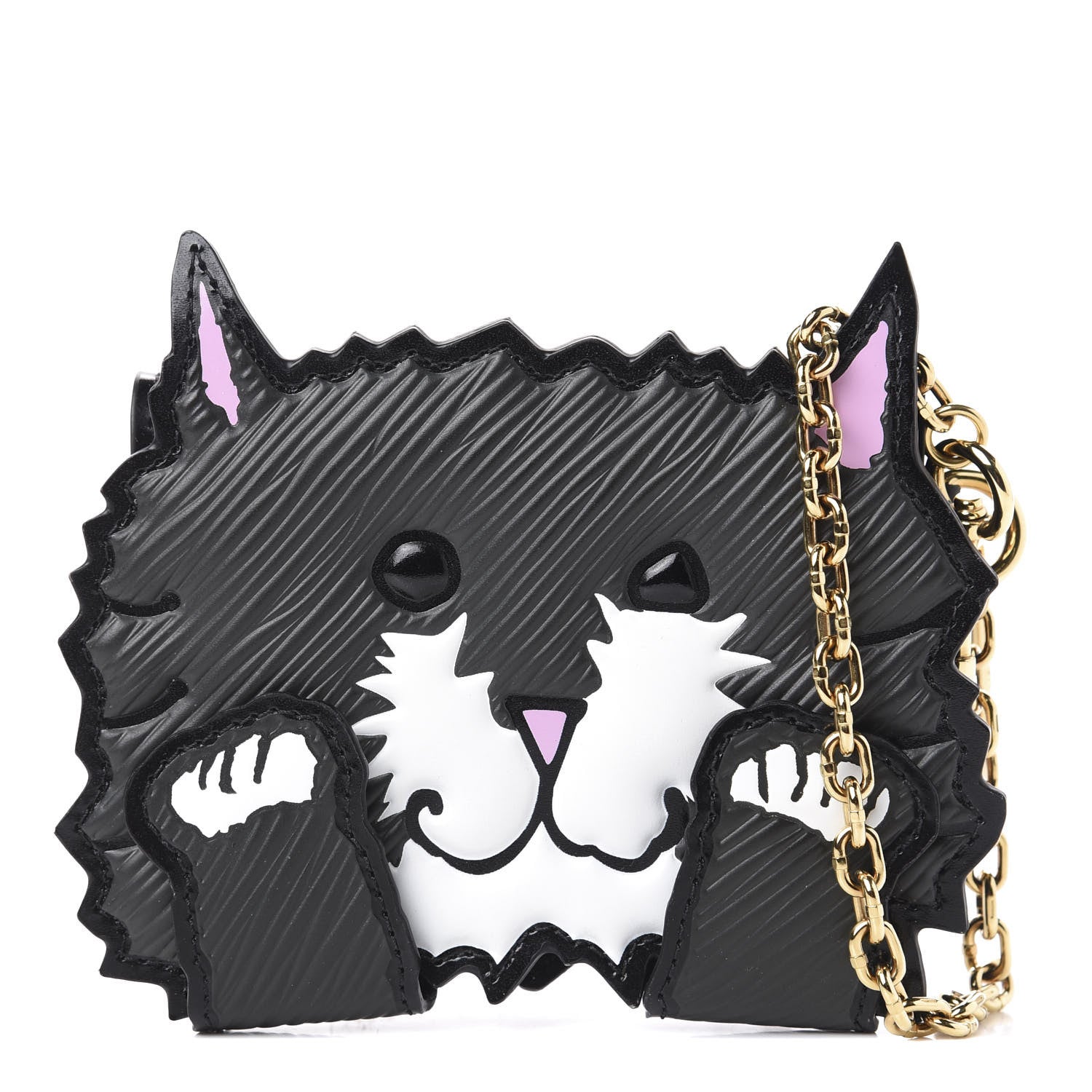 Louis Vuitton Epi Grace Coddington Catogram Calfskin Cat Card Holder Black 1 of 12