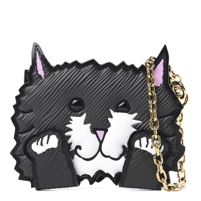 Louis Vuitton Epi Grace Coddington Catogram Calfskin Cat Card Holder Black 1 of 12
