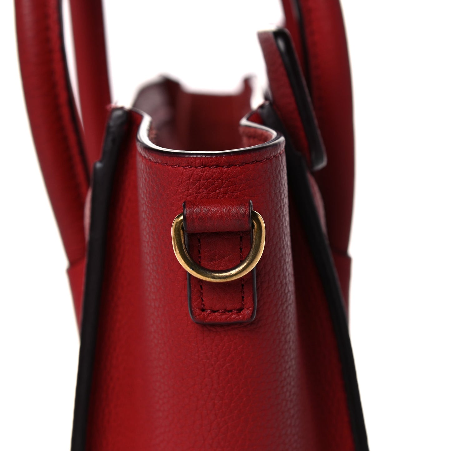 Drummed Calfskin Nano Luggage Red