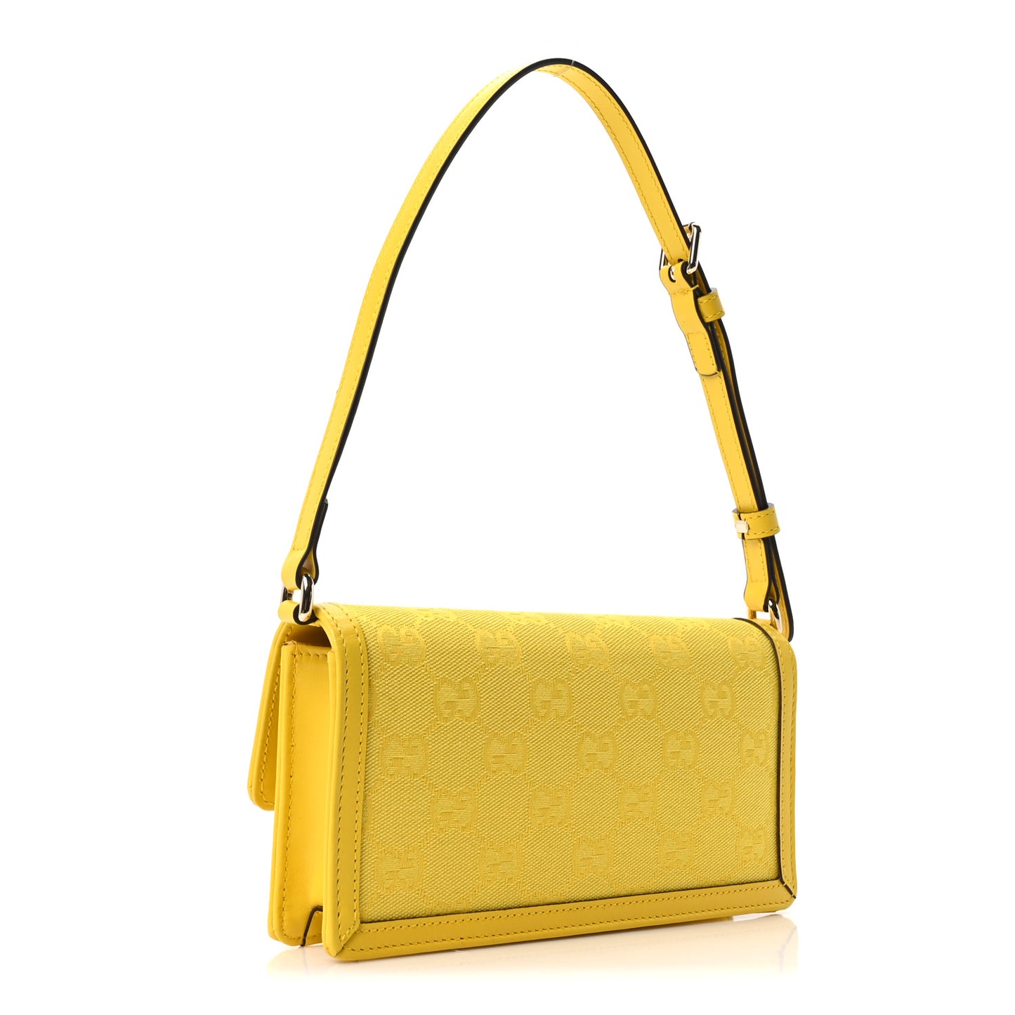 GG Monogram Scratch Lux Calfskin Mini Luce Shoulder Bag Yellow