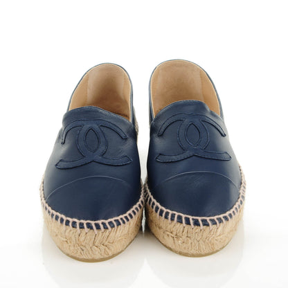 Chanel Lambskin CC Espadrilles 35 Dark Navy 2 of 9