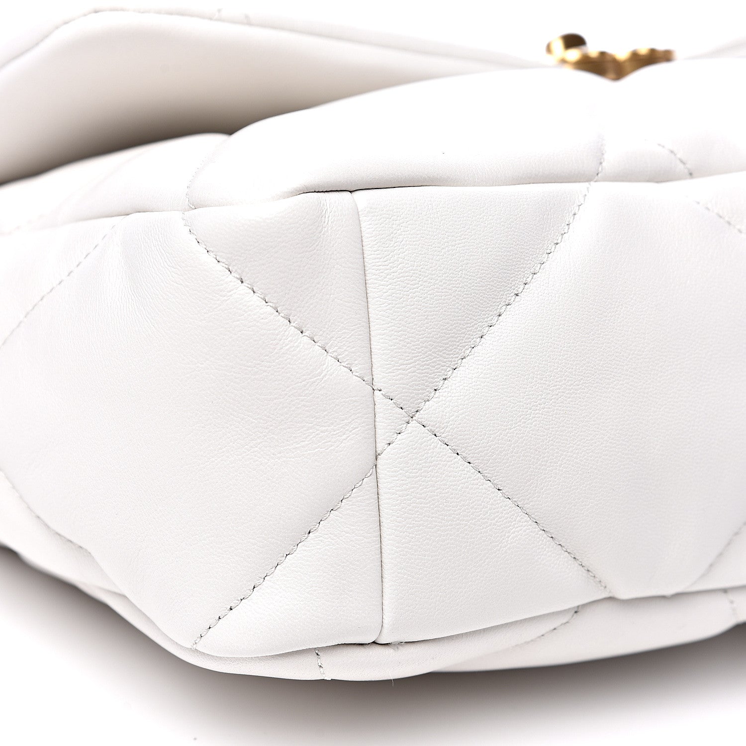Chanel Goatskin Quilted Large 19 Flap White 6 of 9