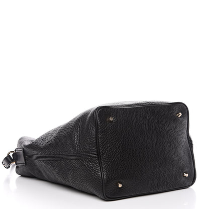 Burberry Grainy Calfskin Medium Check Ashby Hobo Black 3 of 8