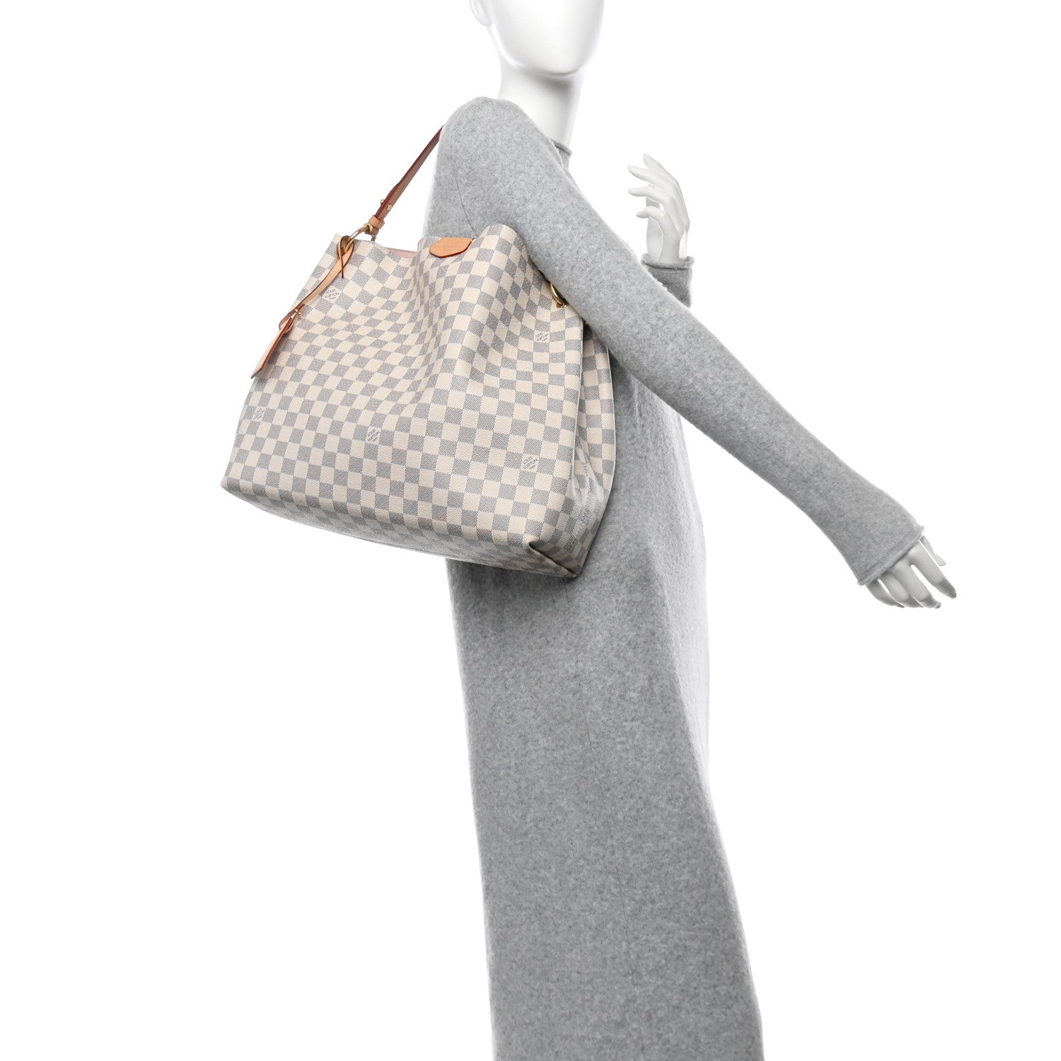 Louis Vuitton Damier Azur Graceful MM Rose Ballerine 3 of 12