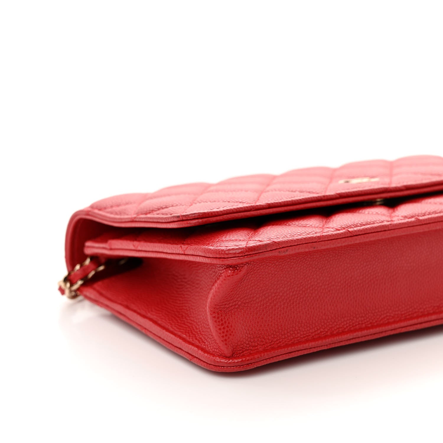 Chanel Caviar Quilted Wallet on Chain WOC Dark Red 9 of 12