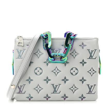 Louis Vuitton Lambskin Embossed Monogram LV Ski Coussin BB Gray 1 of 11