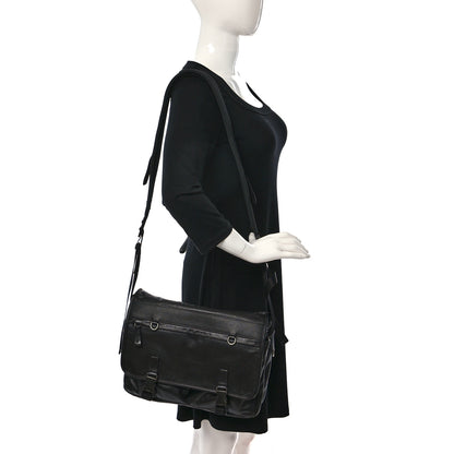 Prada Soft Calf Saffiano Travel Messenger Bag Black 2 of 9