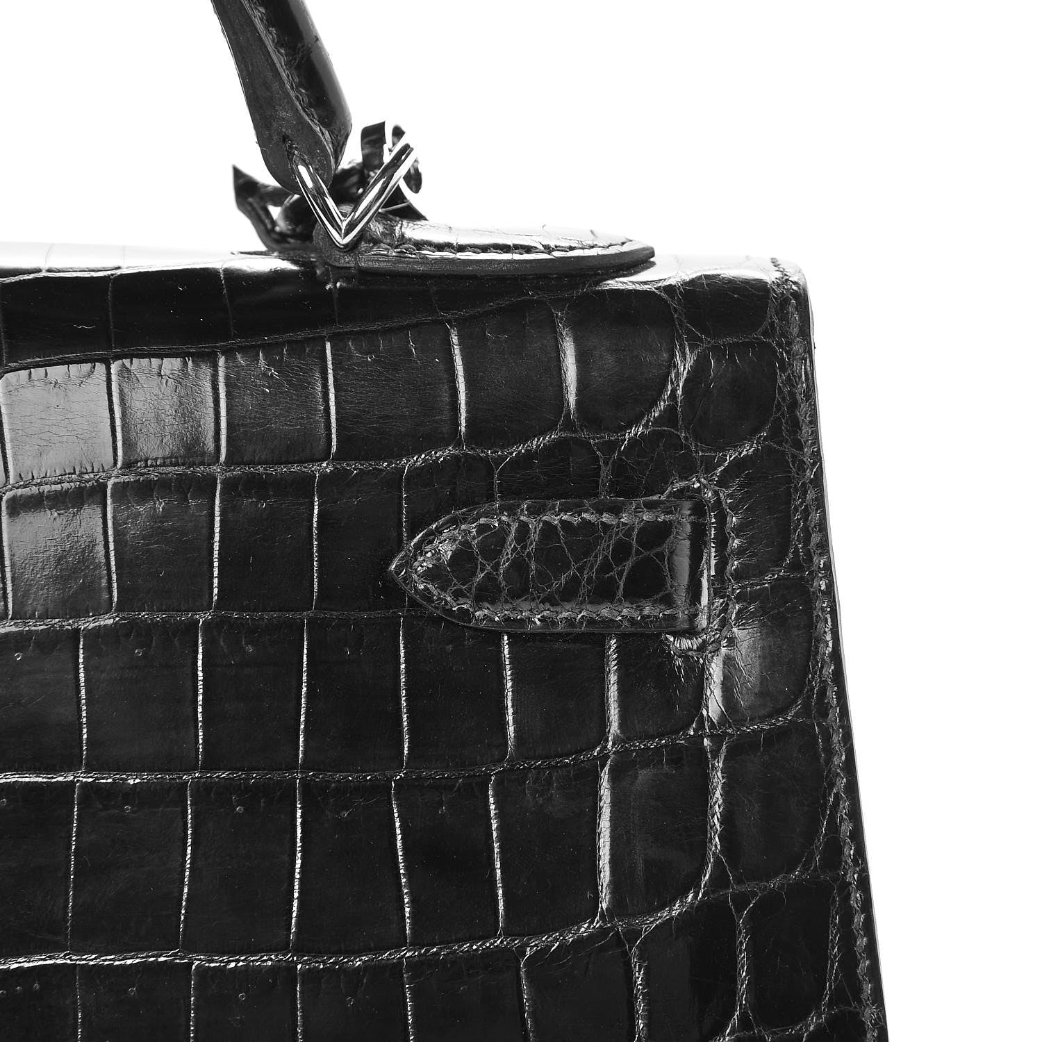 Hermes Shiny Niloticus Crocodile Kelly Sellier 32 32 of 37