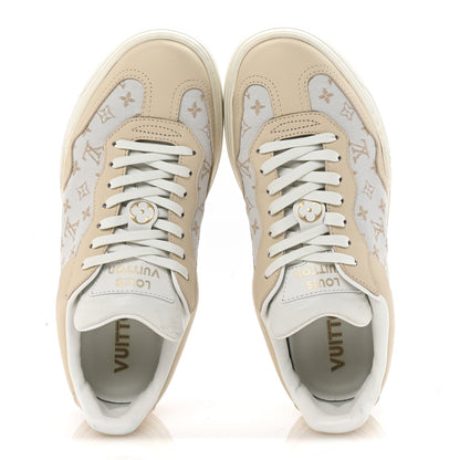 Louis Vuitton Canvas Calfskin Monogram LV Groovy Platform Sneakers 38 Beige 2 of 9