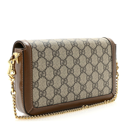 Gucci GG Supreme Monogram Azalea Calfskin Horsebit 1955 Mini Bag Beige Ebony Brown Sugar 4 of 11