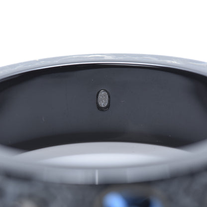 Chanel Resin Crystal CC Bangle Bracelet Black Blue 4 of 4