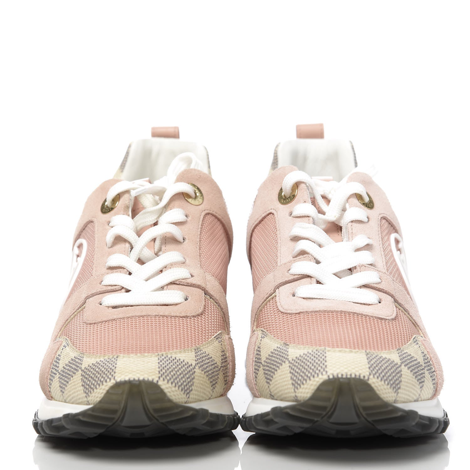 Louis Vuitton Suede Damier Azur Run Away Sneakers 36.5 Pink 2 of 9