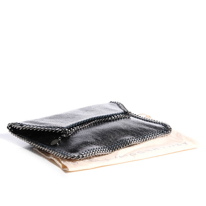 Stella McCartney Shiny Faux Leather Chain Fold Over Oversized Clutch Pewter 4 of 8
