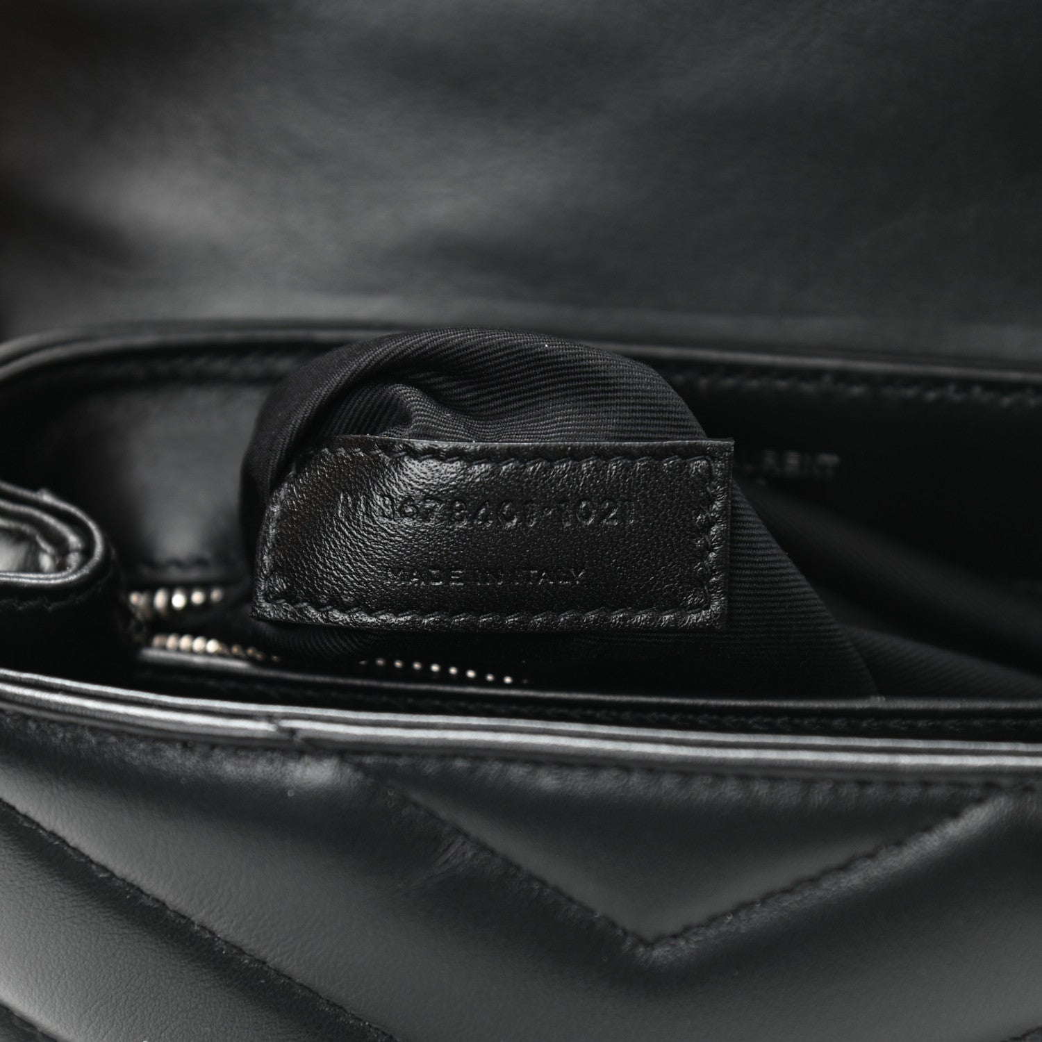 Saint Laurent Calfskin Y Quilted Monogram Toy Loulou Crossbody Bag Black 7 of 11