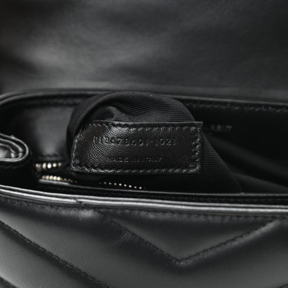 Saint Laurent Calfskin Y Quilted Monogram Toy Loulou Crossbody Bag Black 7 of 11