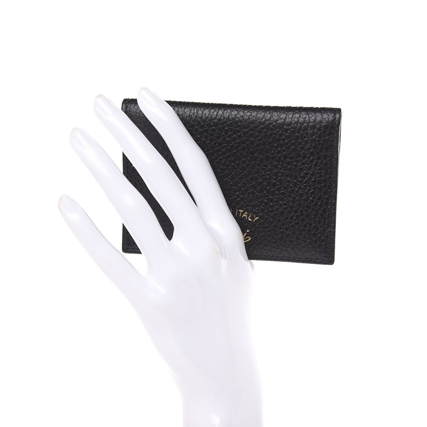 Dollar Calfskin Swing Train Pass Card Case Black