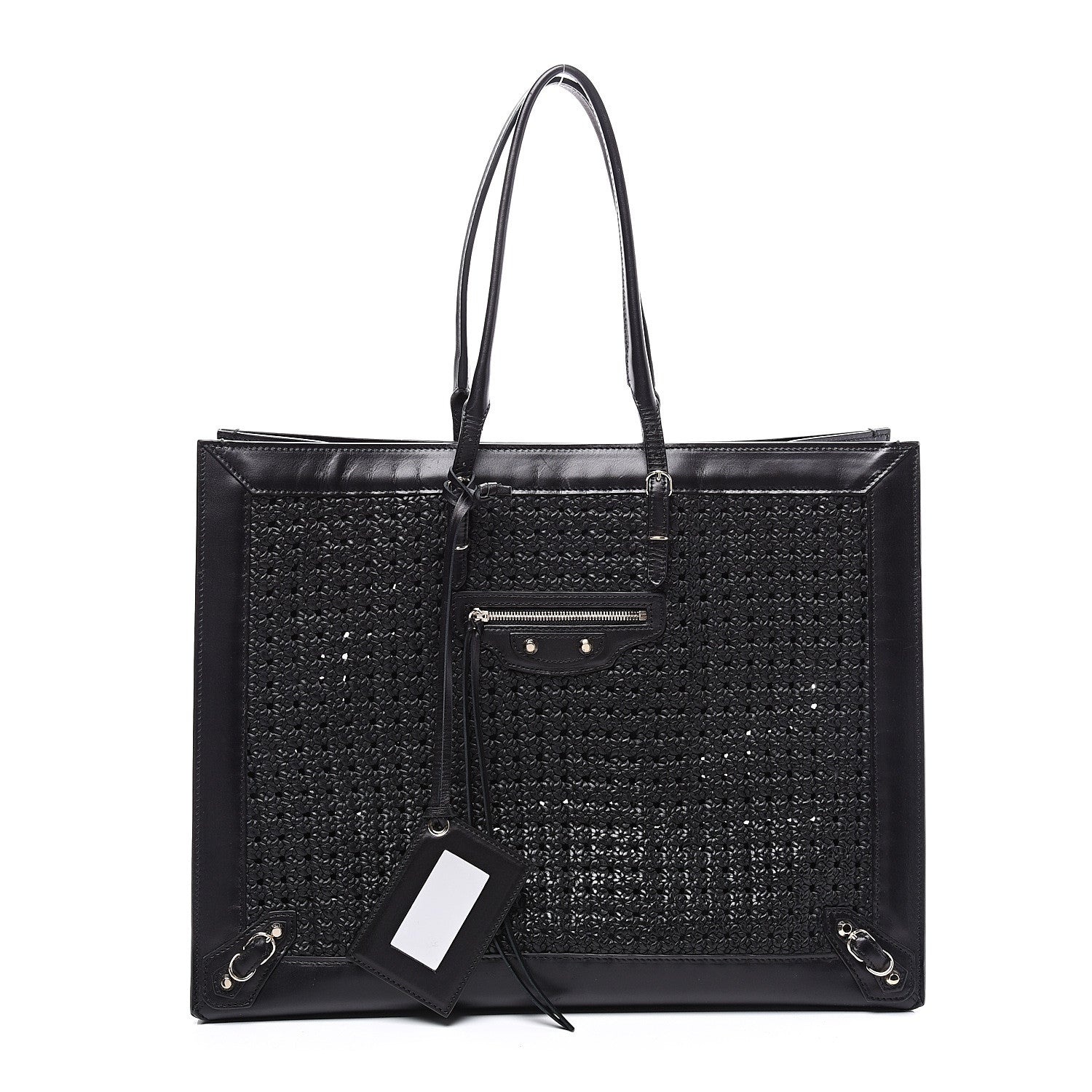 Balenciaga Veau Papier Woven A4 Tote Black 1 of 11