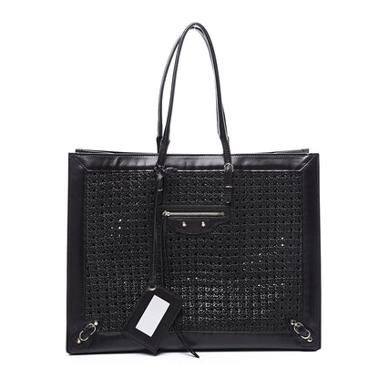 Balenciaga Veau Papier Woven A4 Tote Black 1 of 11