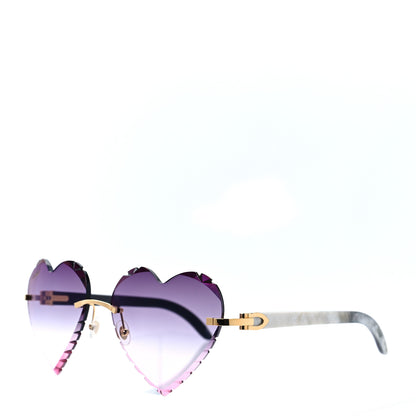 Cartier Metal Horn Rimless Heart Sunglasses CT0046S Purple 1 of 8
