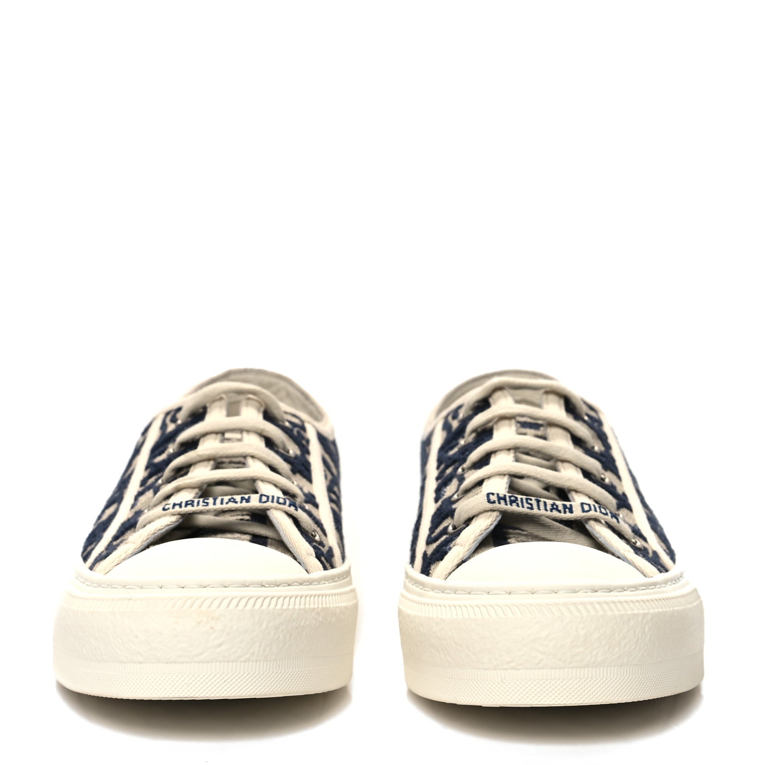 Christian Dior Canvas Oblique Walk'N'Dior Low Top Sneakers 35 Deep Blue 2 of 7