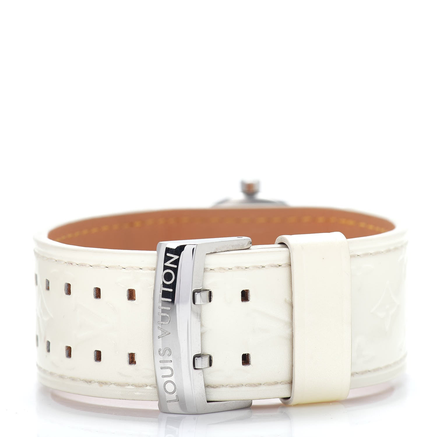Louis Vuitton Stainless Steel Vernis Mother of Pearl 28mm Tambour Quartz Watch 3 of 5