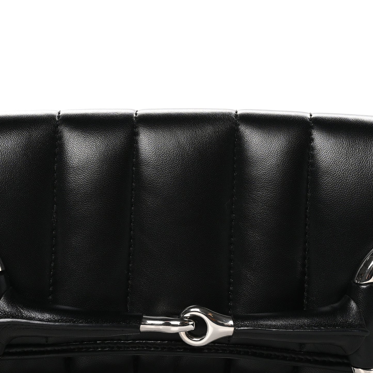 Nappa Vertical Matelasse Medium Maxi Horsebit Chain Shoulder Bag Black