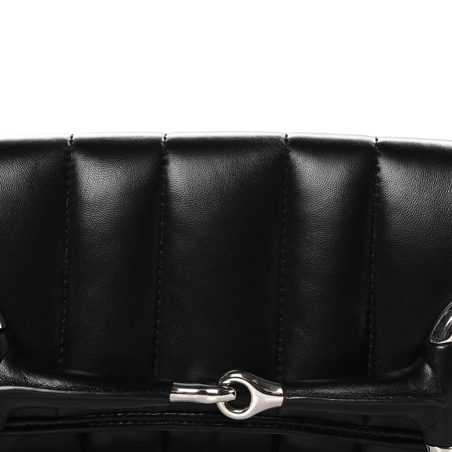 Gucci Nappa Vertical Matelasse Medium Maxi Horsebit Chain Shoulder Bag Black 8 of 10