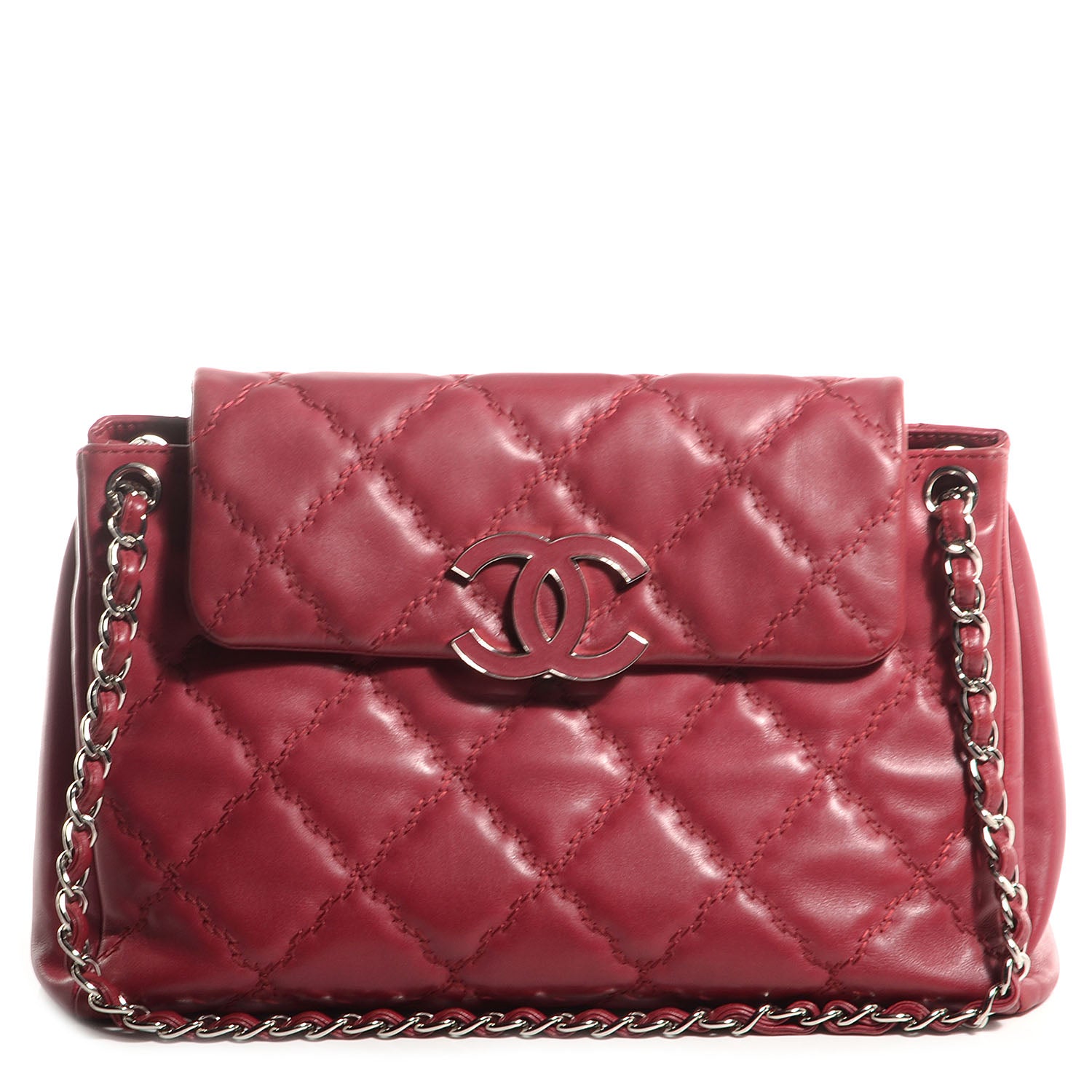 Chanel Calfskin Large Hamptons Flap Bag Red 1 of 7
