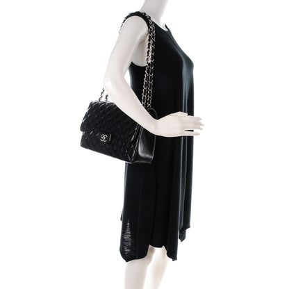 Chanel Lambskin Quilted Jumbo Double Flap Black 2 of 8