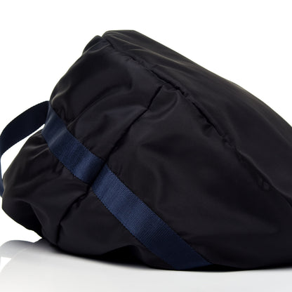 Balenciaga Textured Sport Nylon Logo Embroidered S Wheel Gym Bag Black Bleu Navy 9 of 10